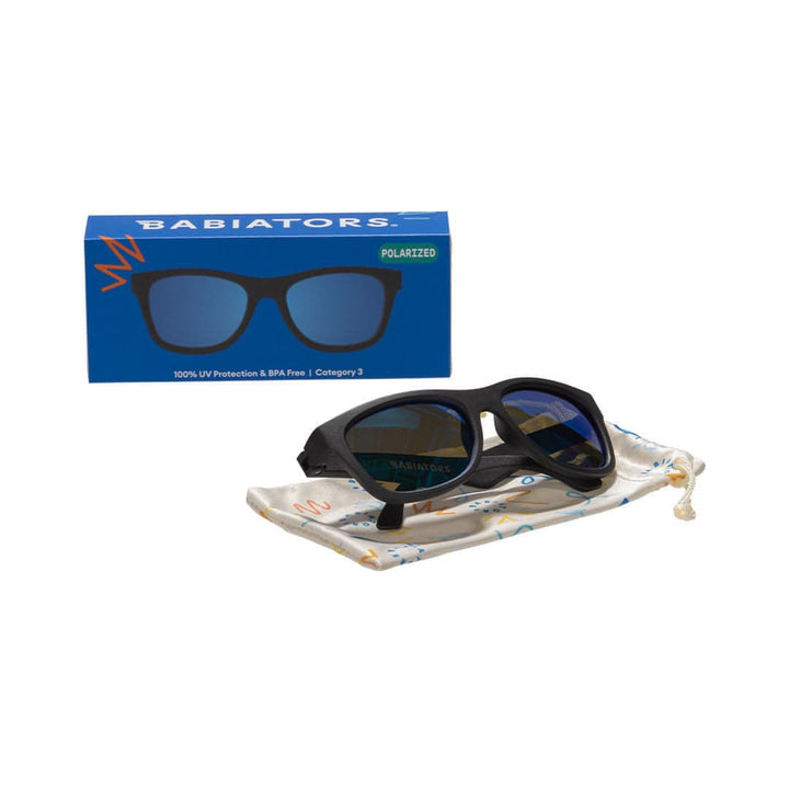 Babiators Polarised Navigator Sunglasses - Jet Black-Sunglasses-Jet Black-0-2y (Junior) | Babiators UK