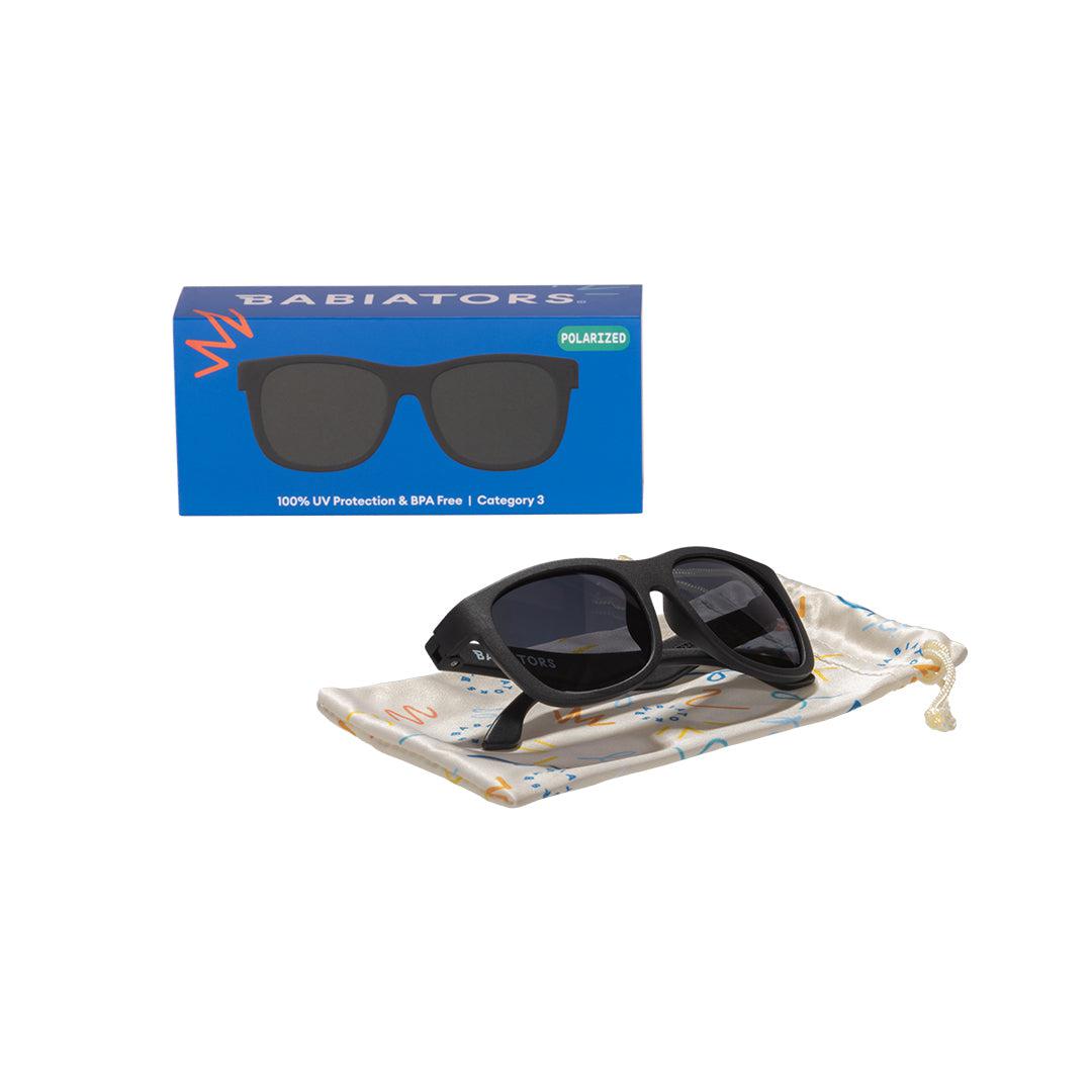 Babiators Polarised Navigator Sunglasses - Jet Black Smoke-Sunglasses-Jet Black Smoke-0-2y-Babiators UK