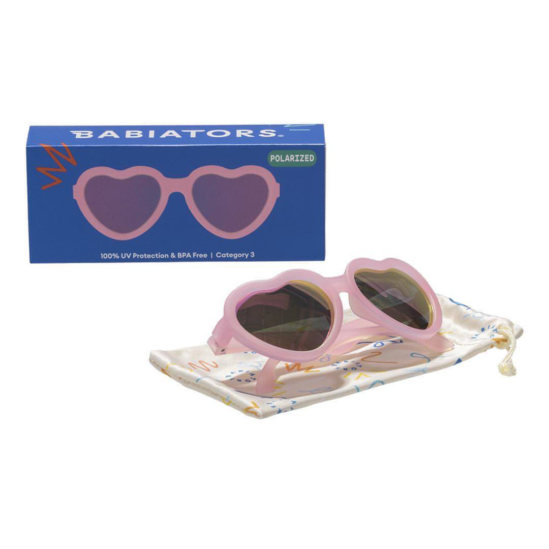 Babiators Polarised Heart Sunglasses - Frosted Pink-Sunglasses-Frosted Pink-0-2y (Junior) | Babiators UK