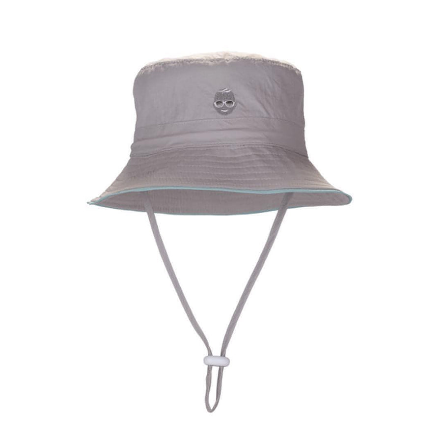 Babiators UPF 50+ Sun Hat - Grey + Soft Aqua Piping-Sun Hats-Grey-0-12m | Babiators UK