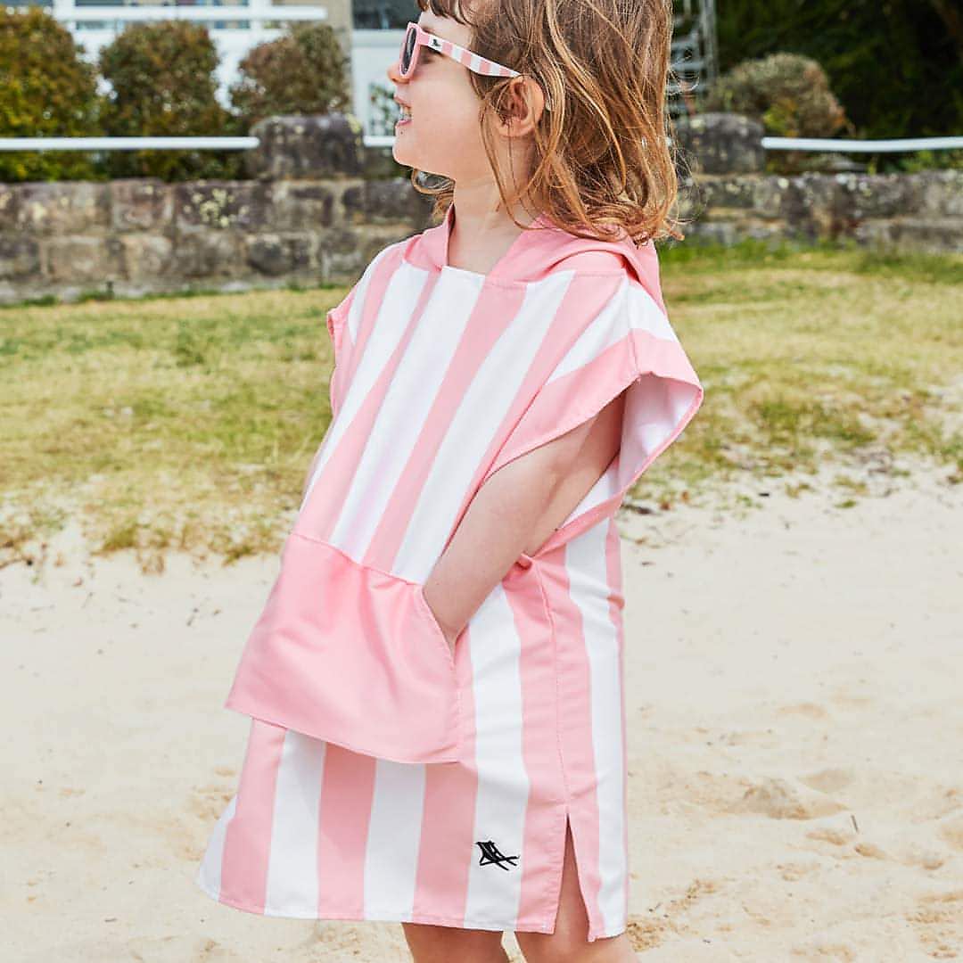 Dock & Bay Kid's Beach Poncho - Malibu Pink-Ponchos-Malibu Pink-2-4y | Babiators UK