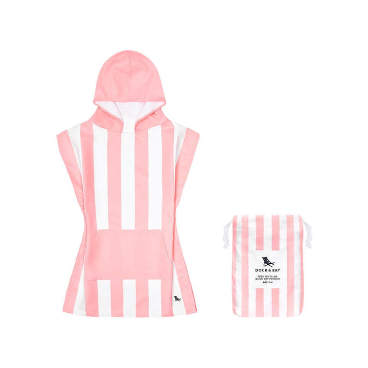 Dock & Bay Kid's Beach Poncho - Malibu Pink-Ponchos-Malibu Pink-2-4y | Babiators UK