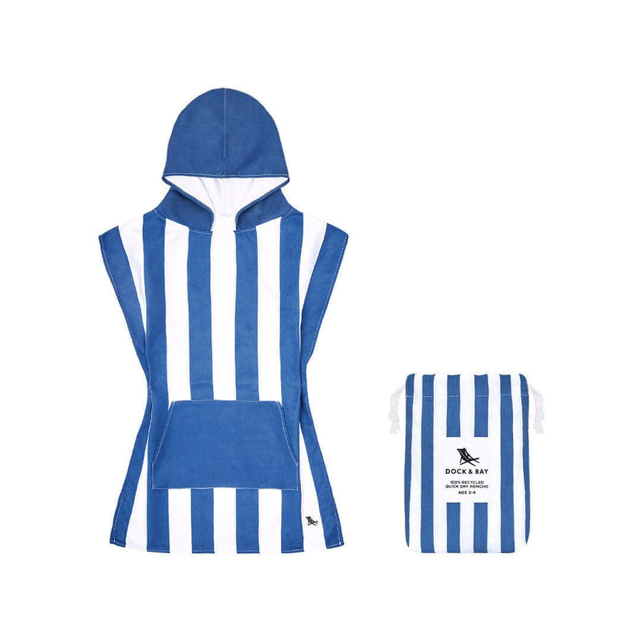 Dock & Bay Kid's Beach Poncho - Whitsunday Blue-Ponchos-Whitsunday Blue-2-4y | Babiators UK